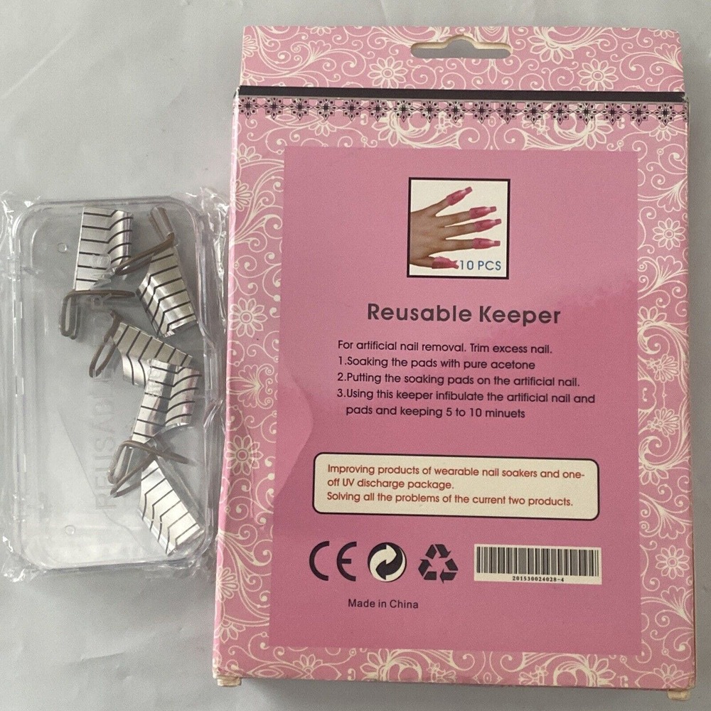 10 Piece Reusable Keeper Pink For Artificial Nail Removal/5piece Reusable Forms - Picture 5 of 9